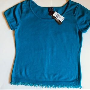 NWT SALE ❤️ INC aqua beaded shirt